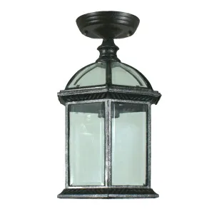 Lode Station Lantern Style Under Eave Light Antique Black by Lode International, a Outdoor Lighting for sale on Style Sourcebook