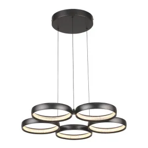 Cougar Olympus Black LED CCT Ring Pendant 5 Light by Cougar, a Pendant Lighting for sale on Style Sourcebook