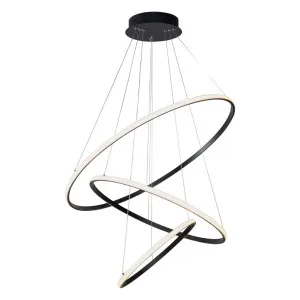 Vencha Crown 3 Ring Modern LED Pendant Light Warm White - Black by Vencha, a Pendant Lighting for sale on Style Sourcebook