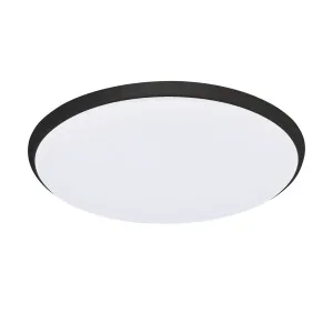 Eglo Ollie 18W Dimmable CCT LED Oyster Light IP54 Black by Eglo, a LED Lighting for sale on Style Sourcebook