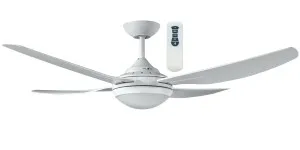 Ingram Deka 52" 1300mm Indoor/Outdoor Ceiling Fan With LED Light and Remote White - CCT by Deka, a Ceiling Fans for sale on Style Sourcebook