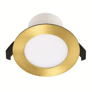 Roystar 9W Flat Trim Dipswitch TRI Colour LED Dimmable IP44 Downlight Satin Brass by Eglo, a LED Lighting for sale on Style Sourcebook