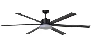 Martec Albatross 72" DC Industrial Style Ceiling Fan With Tri-Colour 24W LED And Remote Black by Martec, a Ceiling Fans for sale on Style Sourcebook