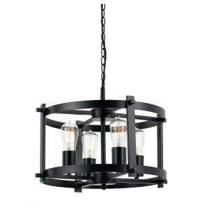 Telbix Finley Small Industrial Chain Pendant Light Matte Black by Telbix, a Pendant Lighting for sale on Style Sourcebook