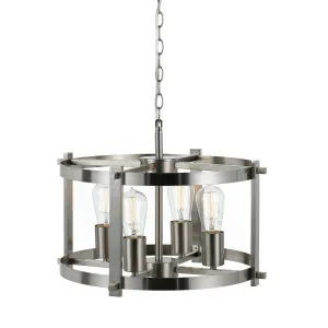 Telbix Finley Small Industrial Chain Pendant Light Nickel by Telbix, a Pendant Lighting for sale on Style Sourcebook