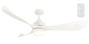 Eagle 56" DC Ceiling Fan 3 Blade With Dimmable 12W LED Light And Remote White by Mercator, a Ceiling Fans for sale on Style Sourcebook