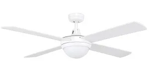 Tempest II 52" 2 x B22 Light Timber Bladed Ceiling Fan White by Brilliant, a Ceiling Fans for sale on Style Sourcebook