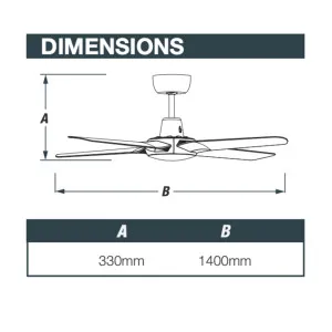 Spyda 4 Blade 56" Indoor/Outdoor Designer Ceiling Fan Titanium by Ventair, a Ceiling Fans for sale on Style Sourcebook