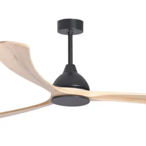 Fanco Sanctuary DC 86" Solid Timber Blade Indoor/Outdoor Ceiling Fan With Remote Matte Black/Natural by Fanco, a Ceiling Fans for sale on Style Sourcebook