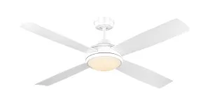 Mercator Airnimate 52" 1300mm 4 Blade Indoor/Outdoor Ceiling Fan With 20W LED Light White by Mercator, a Ceiling Fans for sale on Style Sourcebook