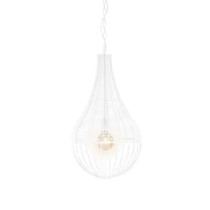 Mercator Adena Wire Shade Pendant Light (E27) Matt White by Mercator, a Pendant Lighting for sale on Style Sourcebook