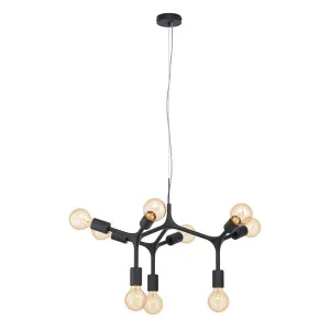 Black Eglo Bocadella Black Steel Pendant Light Edison Screw (E27) 9 Light by Eglo, a Pendant Lighting for sale on Style Sourcebook