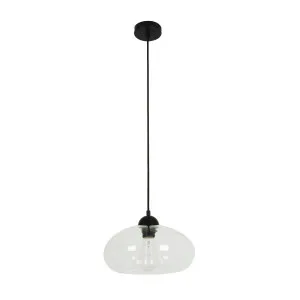 CLA Mason 1 Light Oval Glass Pendant Light (E27) Clear by Compact Lamps Australia, a Pendant Lighting for sale on Style Sourcebook