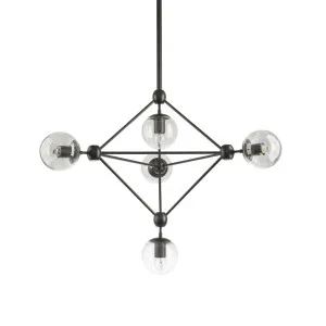 Fiorentino Black Aluminium and Clear Glass Klesh Pendant Light (E27) 5 Light by Fiorentino, a Pendant Lighting for sale on Style Sourcebook