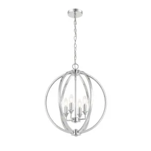 Telbix Kendall 4 Light Cage Metal Pendant Light (E14) Chrome by Telbix, a Pendant Lighting for sale on Style Sourcebook