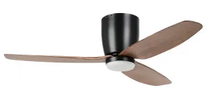 Eglo Seacliff 44" 1120mm Low Profile DC Ceiling Fan with Tricolour CCT LED Light Black & Walnut by Eglo, a Ceiling Fans for sale on Style Sourcebook