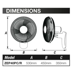 Zephyr 2 40cm 3 Blade Wall Fan With Remote Control by Ventair, a Ceiling Fans for sale on Style Sourcebook