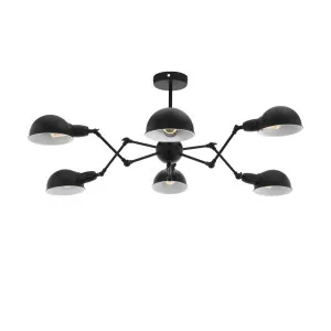 Eglo Exmoor Steel 6 Light Pendant Light (E27) Black by Eglo, a Pendant Lighting for sale on Style Sourcebook