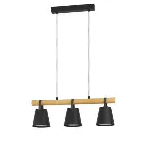 Eglo Boyle Bar Pendant Light (E27) Black and Brown by Eglo, a Pendant Lighting for sale on Style Sourcebook