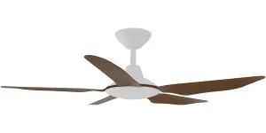 Calibo Storm 42" (1070mm) 5 Blade Indoor/Outdoor DC Ceiling Fan & Remote White & Koa by Calibo, a Ceiling Fans for sale on Style Sourcebook