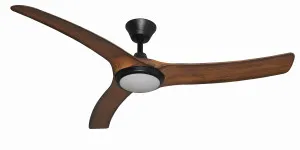 Hunter Pacific Aqua 2 70" IP66 DC Ceiling Fan with 18W Dimmable CCT LED Light Black & Koa by Hunter Pacific, a Ceiling Fans for sale on Style Sourcebook