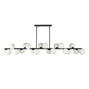 Fiorentino Pasadena 20 Light Aluminium and Opal Bar Pendant Light (G9) Black by Fiorentino, a Pendant Lighting for sale on Style Sourcebook