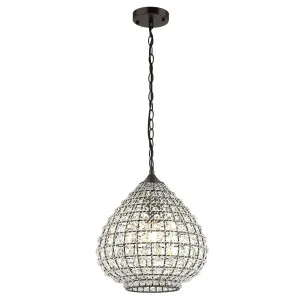 Crystal Evertop Pendant Light (E27) Aged Bronze by Evertop, a Pendant Lighting for sale on Style Sourcebook