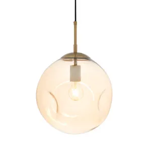 Paddington Mercator Dimpled Amber Glass Pendant Light Large by Mercator, a Pendant Lighting for sale on Style Sourcebook