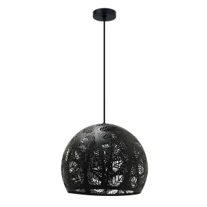 CLA Botanica Embossed Dome Pendant Light (E27) Black by Compact Lamps Australia, a Pendant Lighting for sale on Style Sourcebook