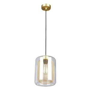 CLA Tono Glass Mesh Oblong Pendant Light (E27) Brass by Compact Lamps Australia, a Pendant Lighting for sale on Style Sourcebook