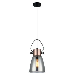 Smoke & Copper CLA Fumoso Glass Pendant (E27) Ellipse by Compact Lamps Australia, a Pendant Lighting for sale on Style Sourcebook