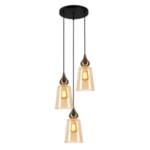 Amber CLA Jerez Glass Pendant (E27) 3 Cluster by Compact Lamps Australia, a Pendant Lighting for sale on Style Sourcebook