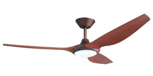 ThreeSixty Delta 56" (1420mm) Polymer Blade DC Ceiling Fan with 18W LED Light Oil-Rubbed Bronze with Koa Blades by ThreeSixty, a Ceiling Fans for sale on Style Sourcebook