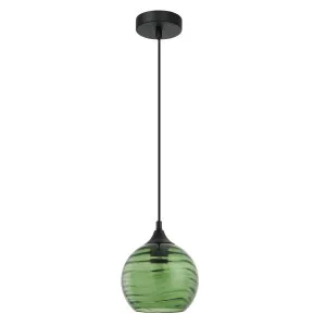 CLA Marbre Wavy Wine Glass Pendant (E27) Green by Compact Lamps Australia, a Pendant Lighting for sale on Style Sourcebook