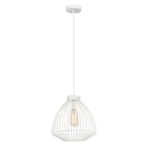 CLA Manu Concave Wire Cage Pendant (E27) White by Compact Lamps Australia, a Pendant Lighting for sale on Style Sourcebook