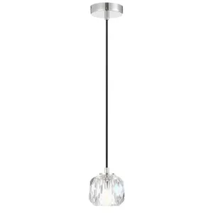 Telbix Zaha Crystal Glass Pendant Light Chrome by Telbix, a Chandeliers for sale on Style Sourcebook