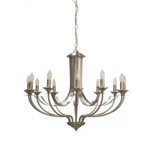 Satin Chrome Fiorentino Hoodshire Chandelier (E14) 12 Light by Fiorentino, a Chandeliers for sale on Style Sourcebook