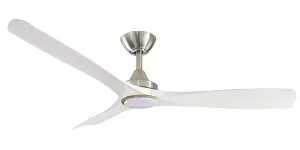 ThreeSixty 60" Spitfire DC Ceiling Fan with Brushed Nickel Motor and 18W CCT LED Light White Wash Blades by ThreeSixty, a Ceiling Fans for sale on Style Sourcebook