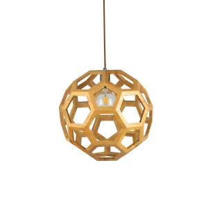 Wood Fiorentino Banega Timber Veneer Pendant Light (E27) 400mm by Fiorentino, a Pendant Lighting for sale on Style Sourcebook