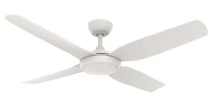 Martec Smart Viper 52" DC 4 Bladed Ceiling Fan With 18W CCT LED Dimmable Light & Remote White by Martec, a Ceiling Fans for sale on Style Sourcebook