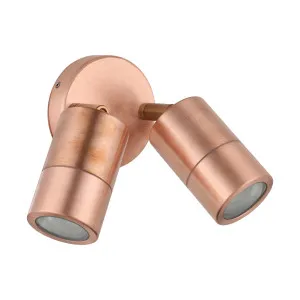 Eglo Fremantle 2 Light Adjustable Tri-Colour LED Wall Light IP65 Copper by Eglo, a Outdoor Lighting for sale on Style Sourcebook