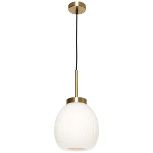 Cougar Garman 1 Light Opal Glass Pendant Gold by Cougar, a Pendant Lighting for sale on Style Sourcebook