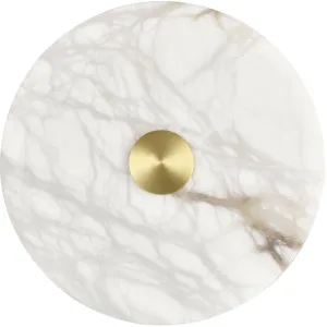 Calibo Bower Modern Alabaster Stone 250mm Round Wall Light Brass by Calibo, a Outdoor Lighting for sale on Style Sourcebook