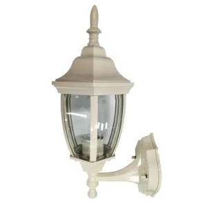 Dakota Cast Aluminium Exterior Wall Lantern Beige by Mercator, a Outdoor Lighting for sale on Style Sourcebook