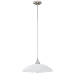 Eglo Lazolo Wipe Technique White Glass Dome Pendant Light White by Eglo, a Pendant Lighting for sale on Style Sourcebook