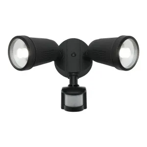 Otto Double 12W LED Exterior Adjustable Spot Light With Sensor Black by Mercator, a Outdoor Lighting for sale on Style Sourcebook