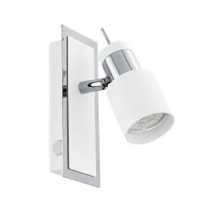 Eglo Davida White   Chrome Adjustable LED GU10 Spotlight 1 Light   Switch by Eglo, a LED Lighting for sale on Style Sourcebook