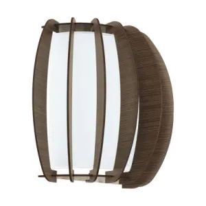 Eglo Stellato E27 Steel, Wood and Glass Wall Light Brown by Eglo, a Wall Lighting for sale on Style Sourcebook