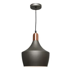 Bevo 1 Light Pendant Light Charcoal with Copper by Cougar, a Pendant Lighting for sale on Style Sourcebook