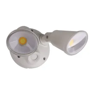 Martec Defender 20W Tri-Colour Double Adjustable LED Exterior Wall Light IP54 White by Martec, a Outdoor Lighting for sale on Style Sourcebook